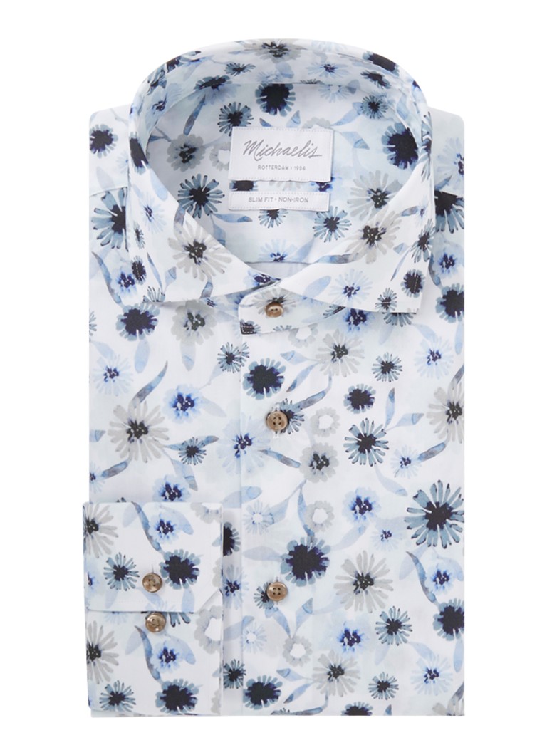 Michaelis Slim fit non-iron shirt with floral print