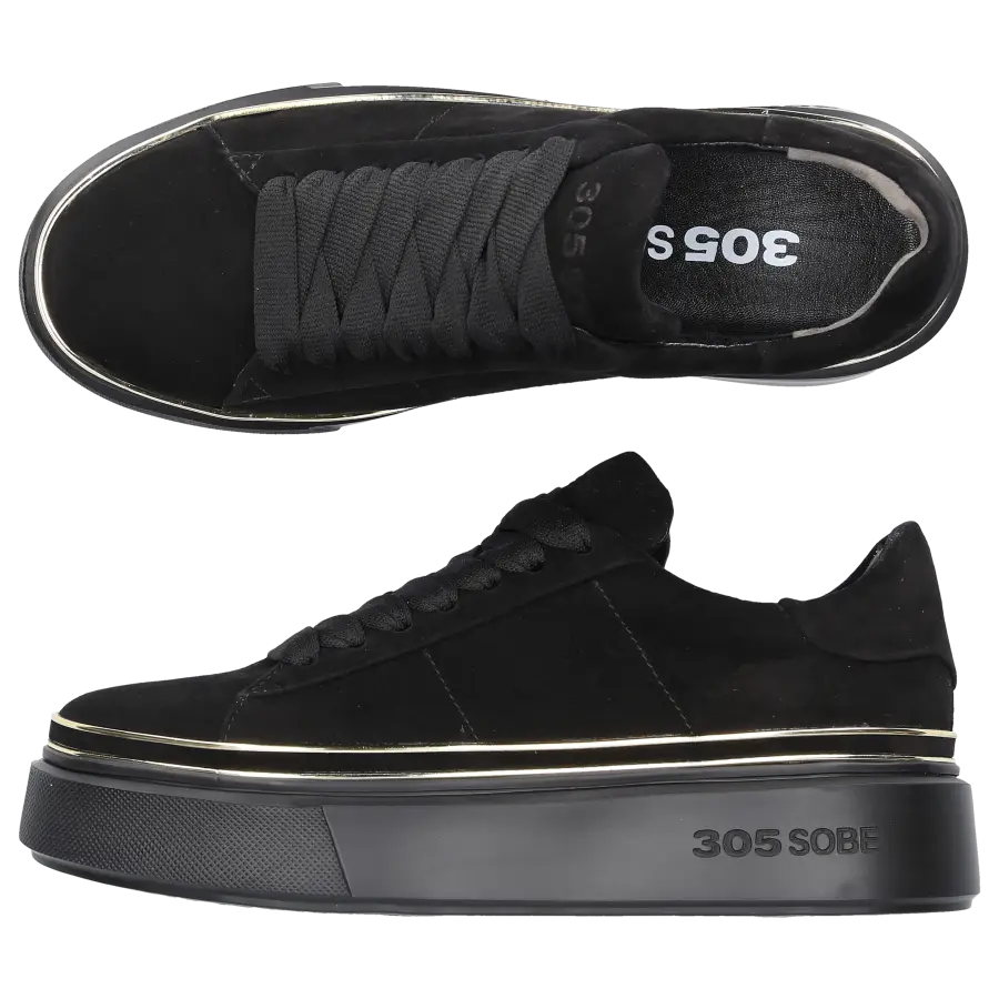 305 SOBE - Sneaker low TESSY Nubukleder - schwarz