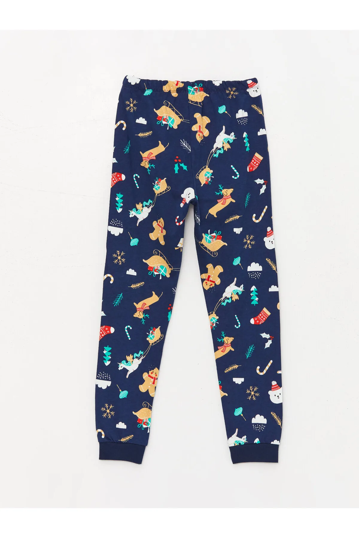 LC Waikiki  Langarm-Pyjama-Set für Mädchen mit Rundhalsausschnitt und Neujahrsmotiv