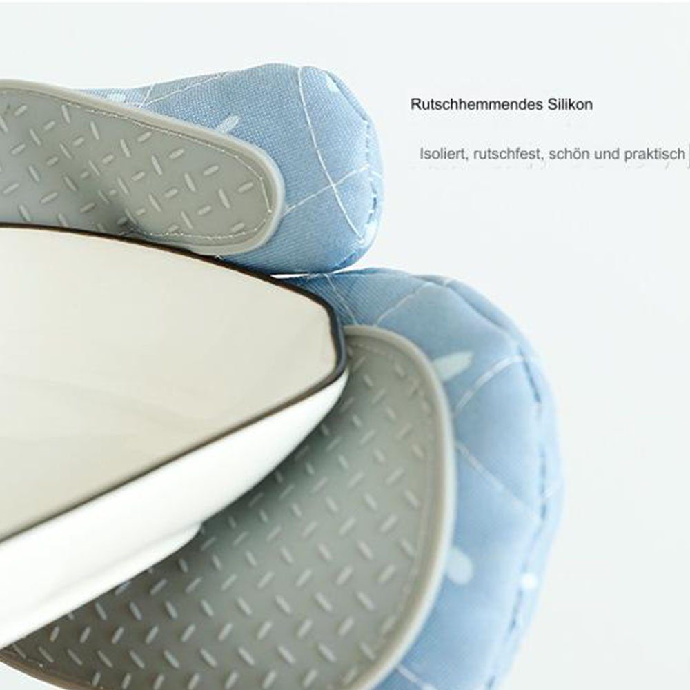 COUNJOYING Topfhandschuhe Wärmedämmung Verbrühungs Handschuhe Topflappenhandschuhe blau 1 Paar