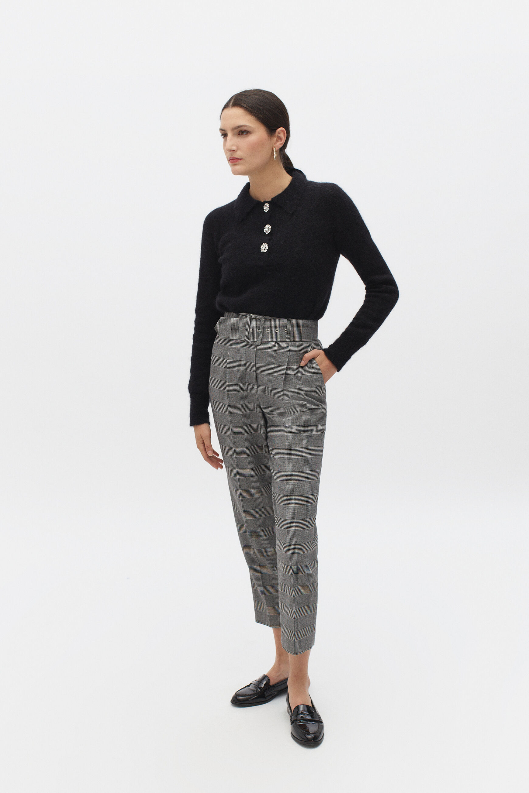 pantalon ani gris fonce femme