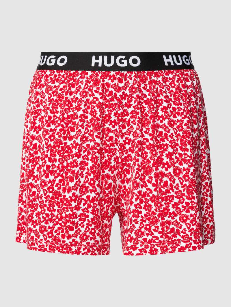 Pyjama-Shorts mit elastischem Logo-Bund Modell 'UNITE' in rot