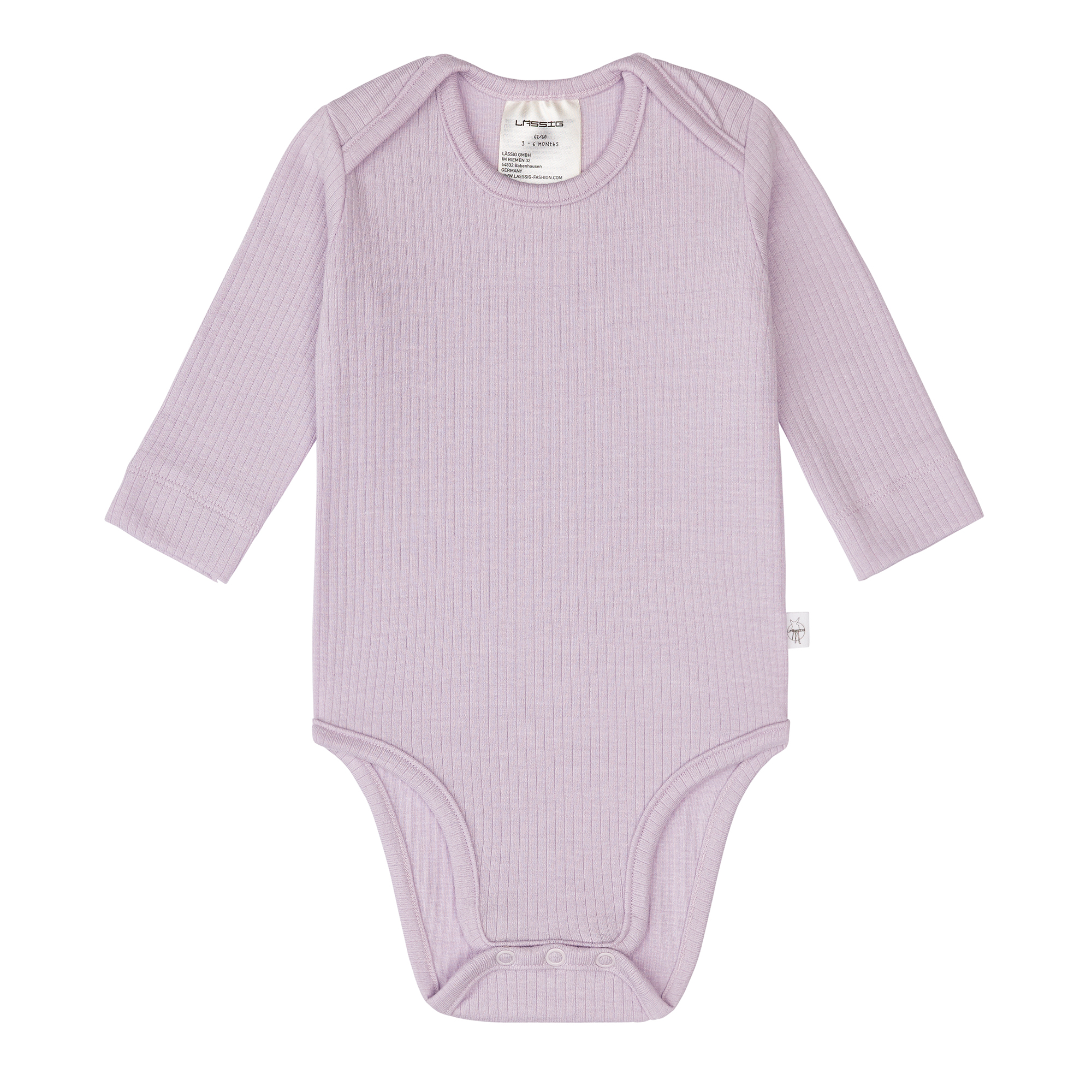 Baby Body Langarm - gerippt, Lila