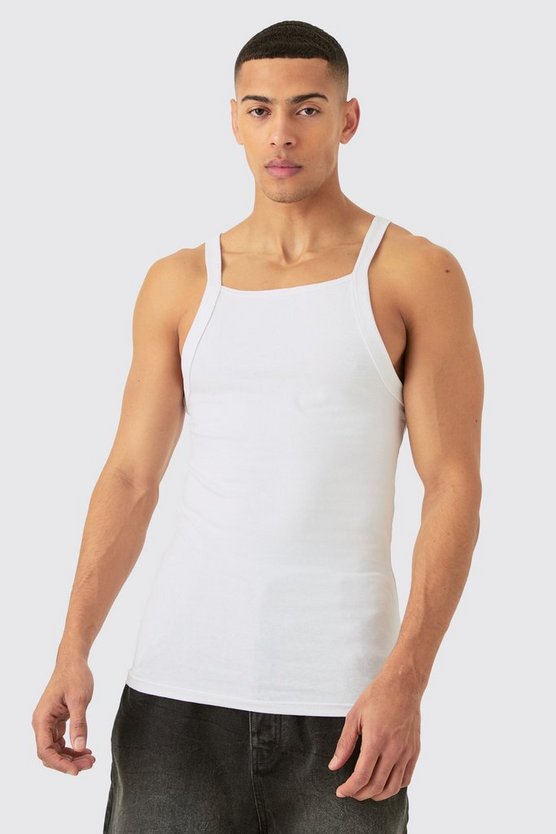 Slim-Fit Tanktop mit geradem Ausschnitt