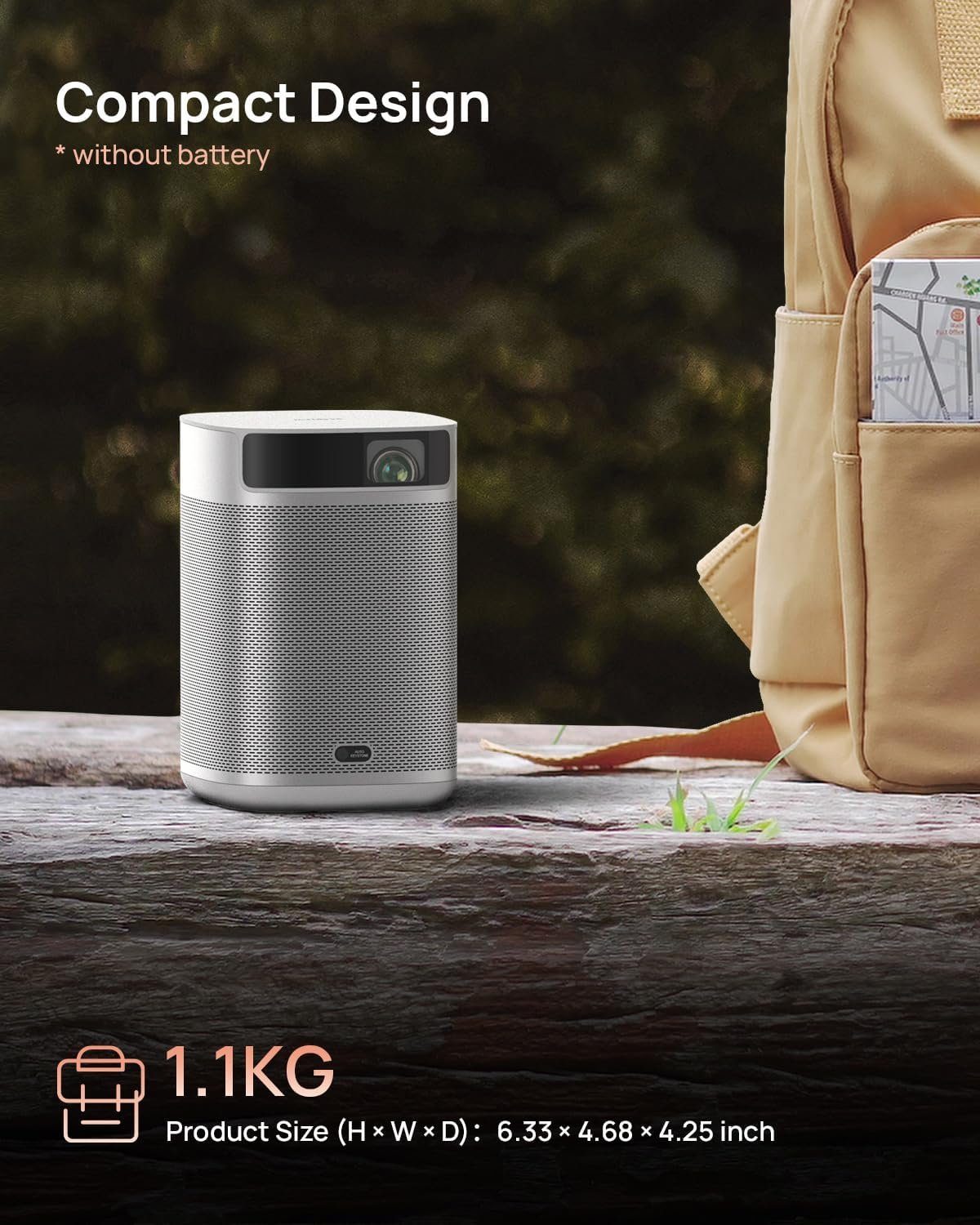 XGIMI Beamer (1280 x 720 px, Mini Beamer Lumen Portable Beamer WiFi Bluetooth Heimkino Vidoe)