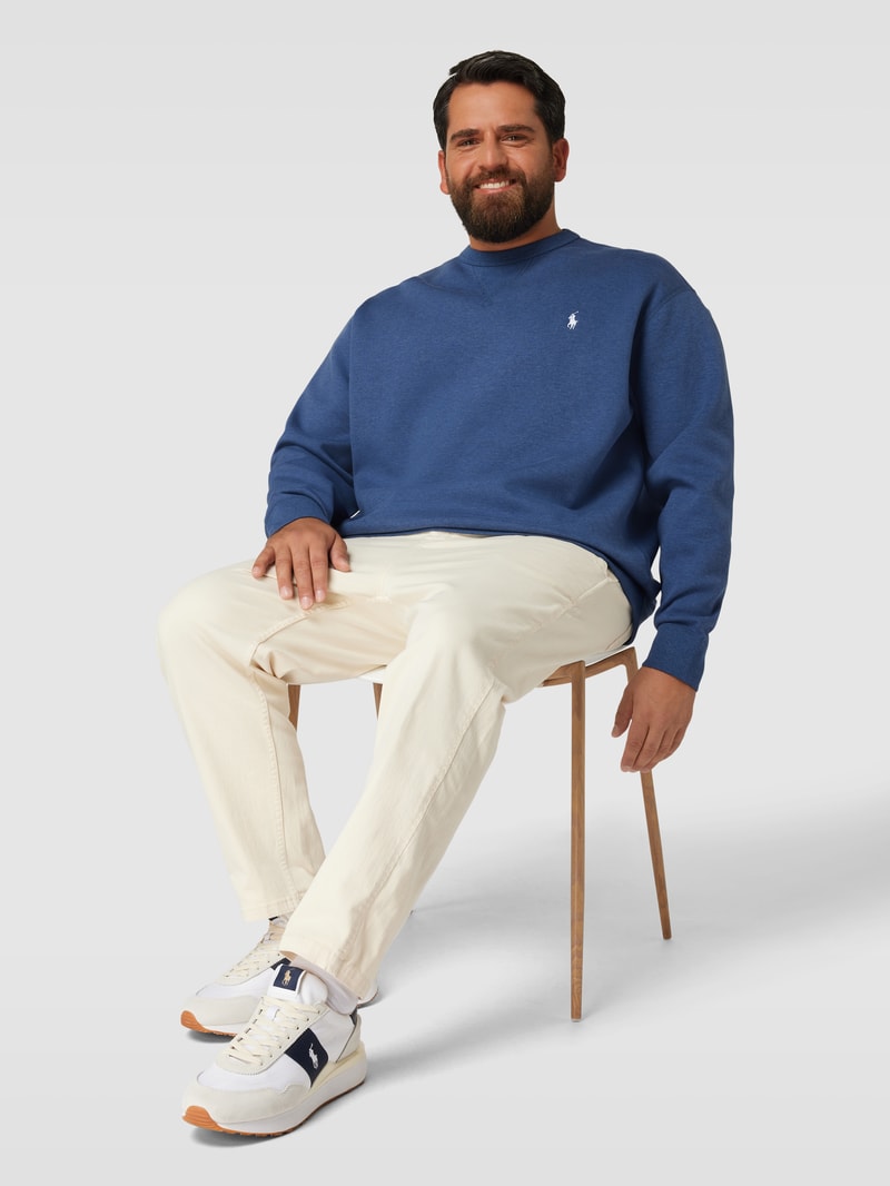 PLUS SIZE Sweatshirt mit Logo-Stitching in blau meliert
