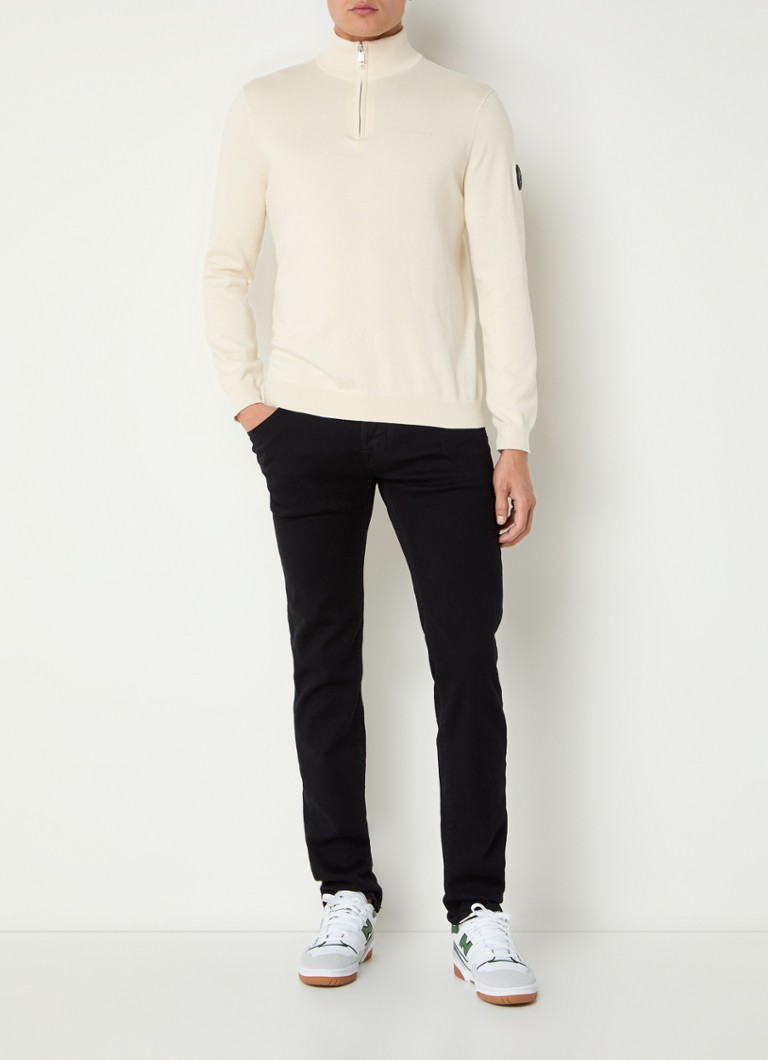 Felpa Air Force in maglia fine con mezza zip e logo
