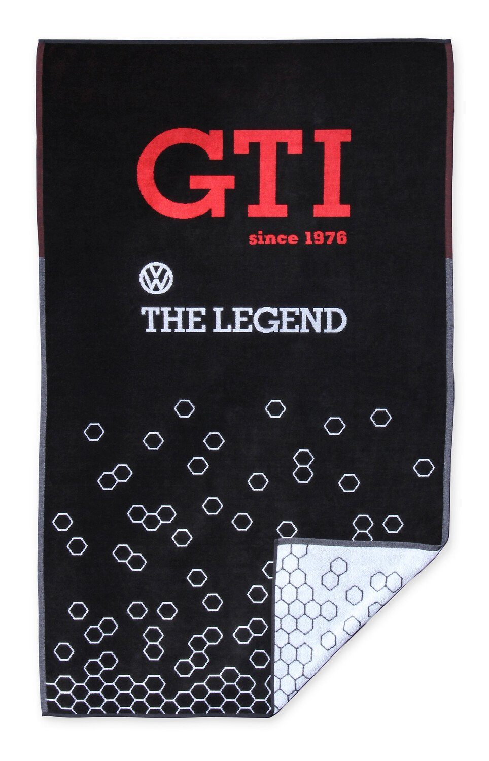 VW Collection by BRISA Strandtuch Volkswagen Badetuch im VW GTI Design, Frotteevelours (1-St), schwarzes Duschtuch aus 100% Baumwolle