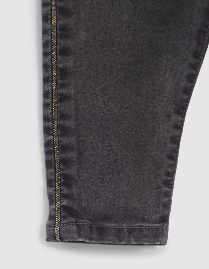 Jean gris décor microbilles côtés bébé fille