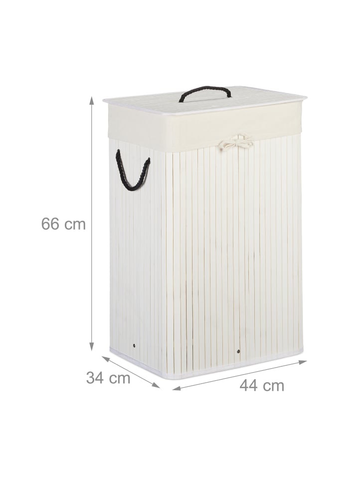 relaxdays 2 x Wäschekorb in Weiß - 80 l günstig kaufen onesize