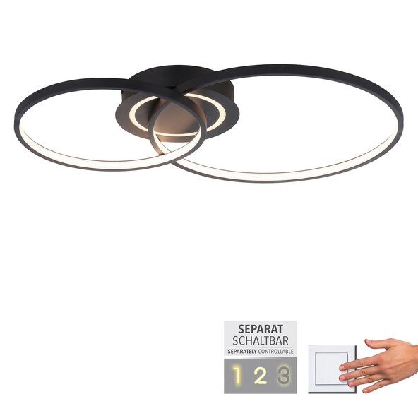 LED-Deckenleuchte ASMINA, schwarz