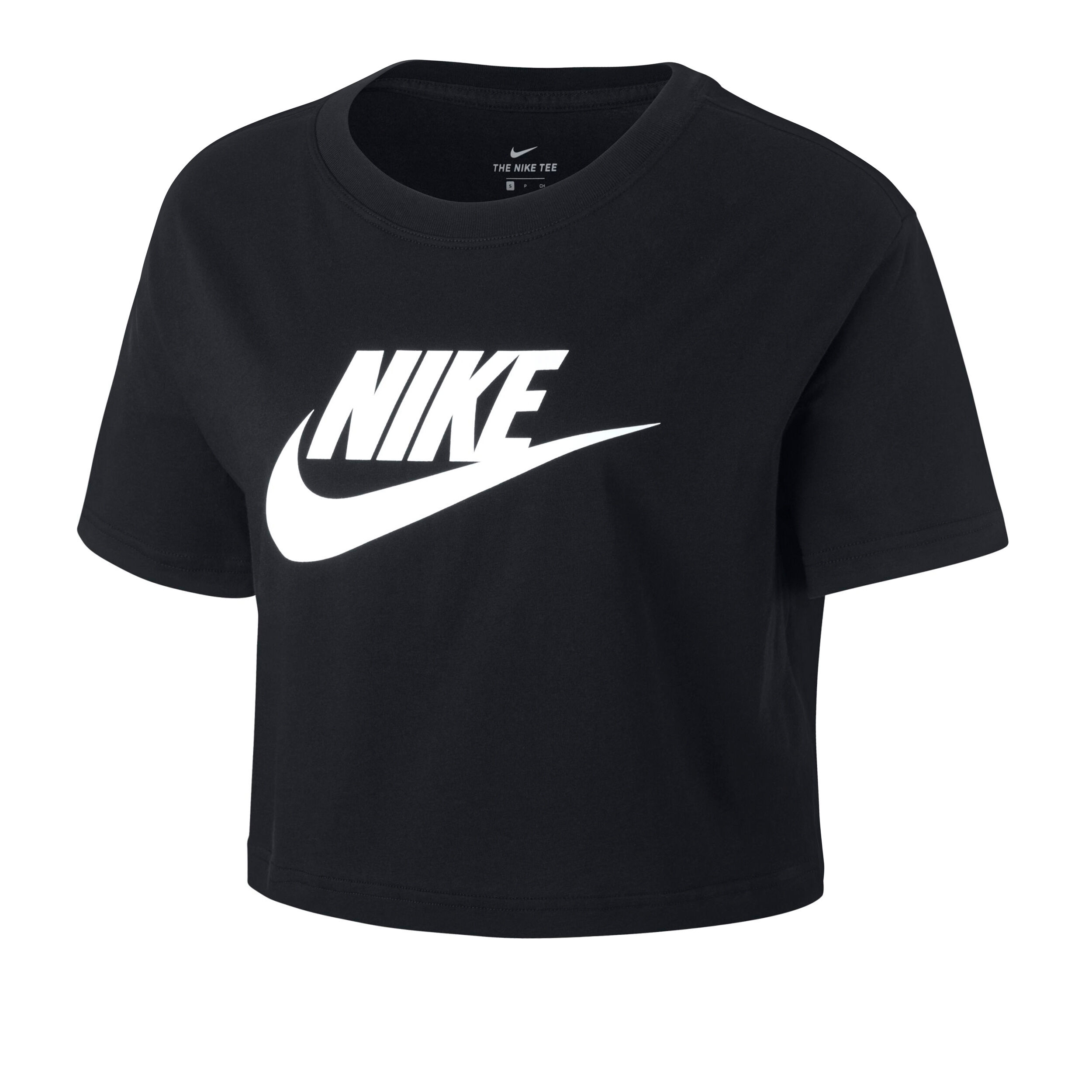 Sportswear Essential Crop T-Shirt Damen - Schwarz, Weiß