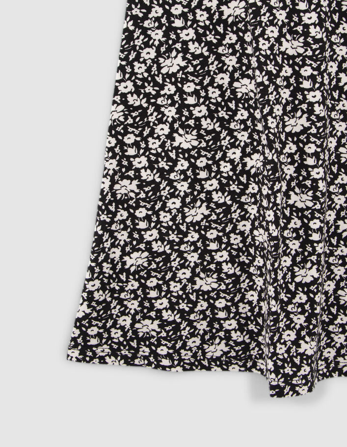 Robe noire imprimé floral fille