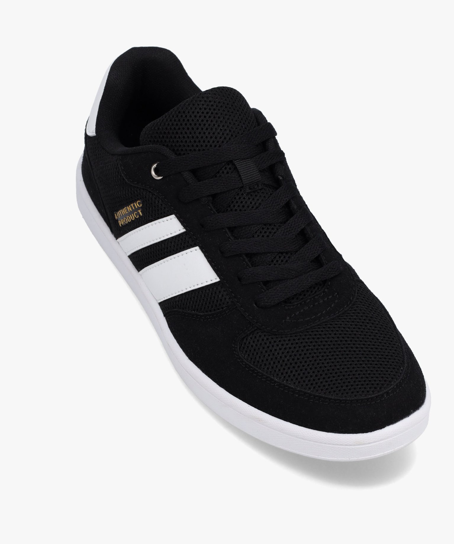 Baskets homme style casual bicolores à lacets noir | GEMO