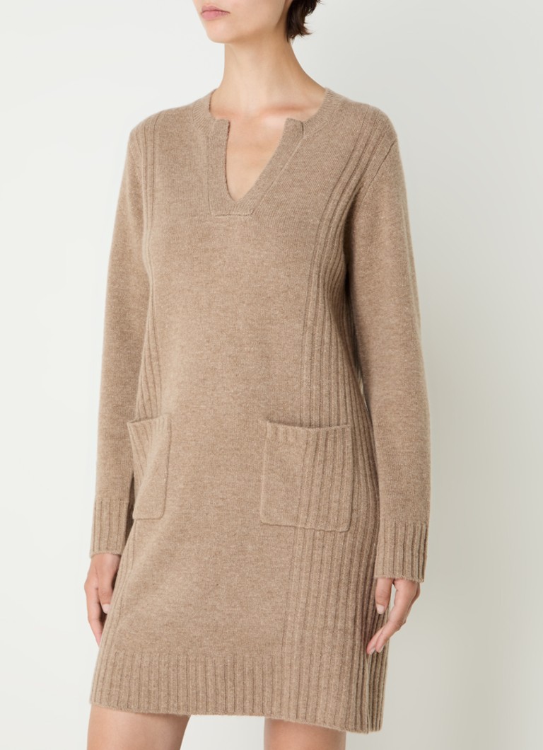 Rochie mini Sofia din material gros tricotat de la Gerard Darel, cu buzunare aplicate