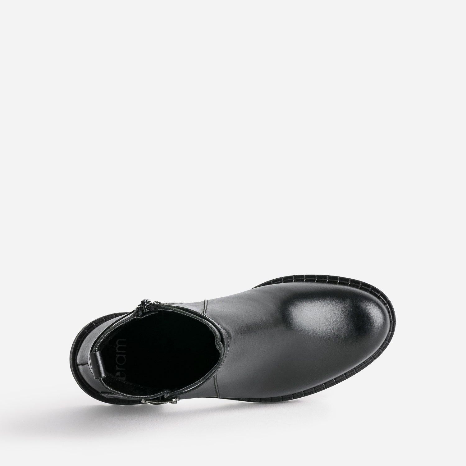 Boots éco-conçu noir cuir à semelle crantée