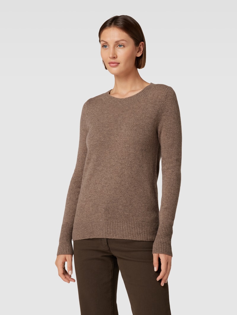 Strickpullover mit Rundhalsausschnitt in haselnuss braun