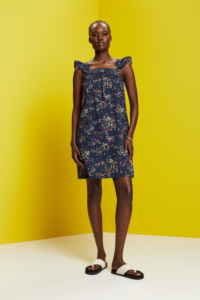 Bedrucktes Minikleid, 100 % Baumwolle