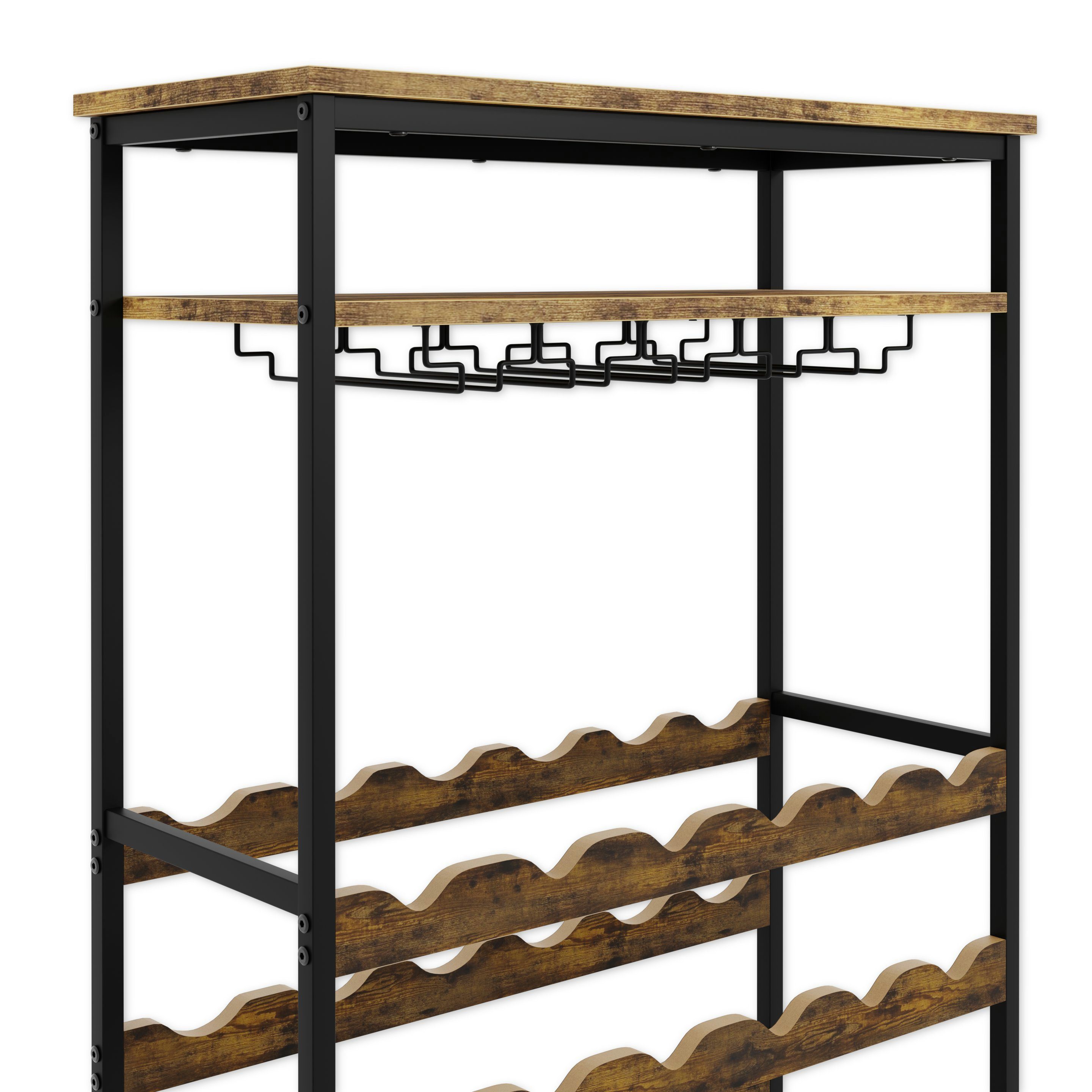 Lenmar Weinregal Weinregal aus Metall,Flaschenregal,Regale,Flaschenhalter LOFT 2-24