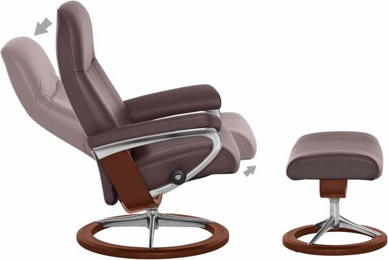 Stressless® Relaxsessel Garda (Set, Relaxsessel mit Hocker), mit Hocker, mit Signature Base, Größe L, Gestell Braun