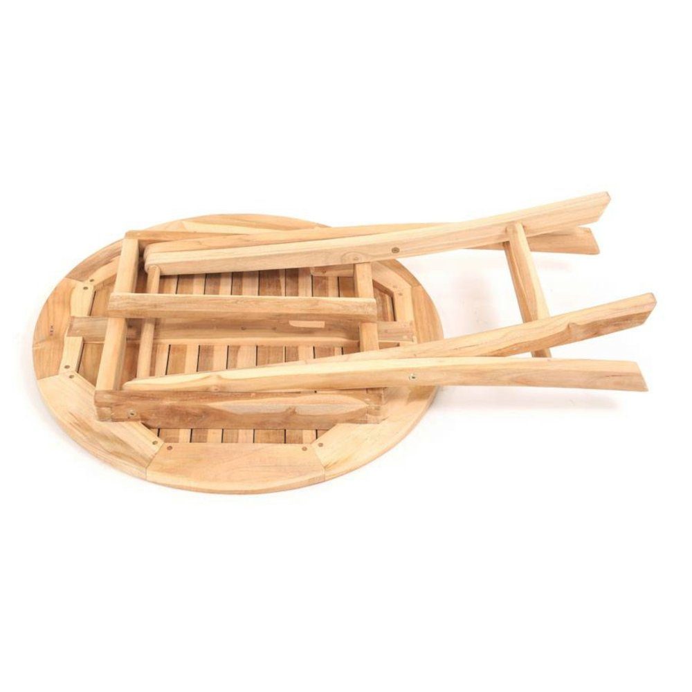 Ploß Klapptisch Lexington, Eco-Teak® Holztisch - Rund - Ø 70 cm