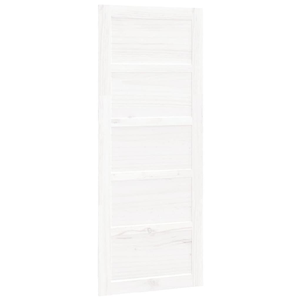 vidaXL Schiebetür Scheunentür Weiß 80x1,8x204,5 cm Massivholz Kiefer (1-St)