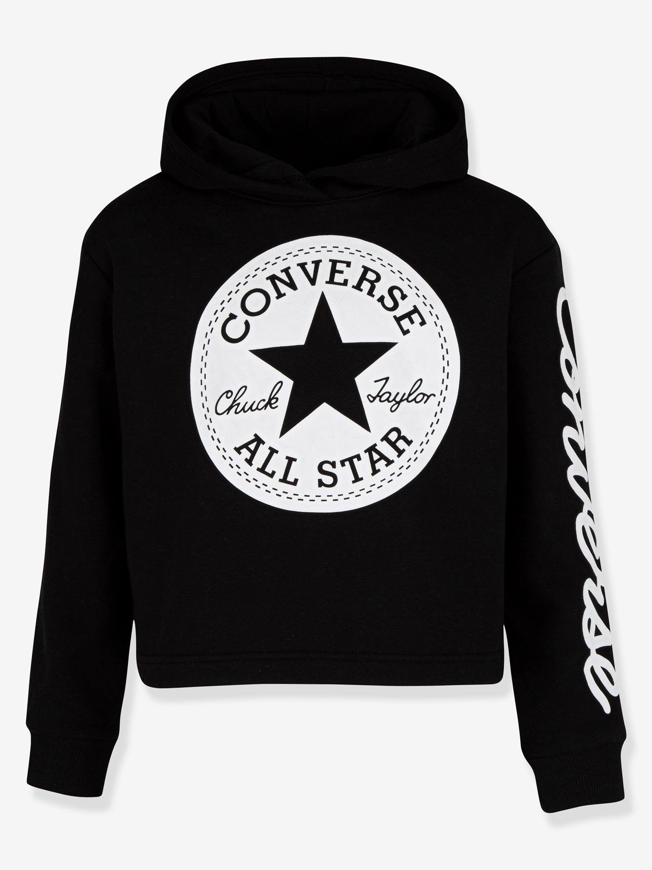 Sweat à capuche Chuck Patch Cropped Hoodie CONVERSE noir