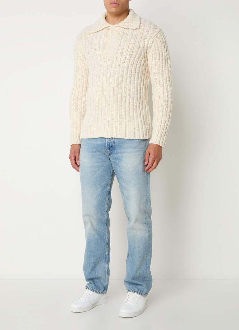 Sandro Rib-knitted wool sweater with collar
