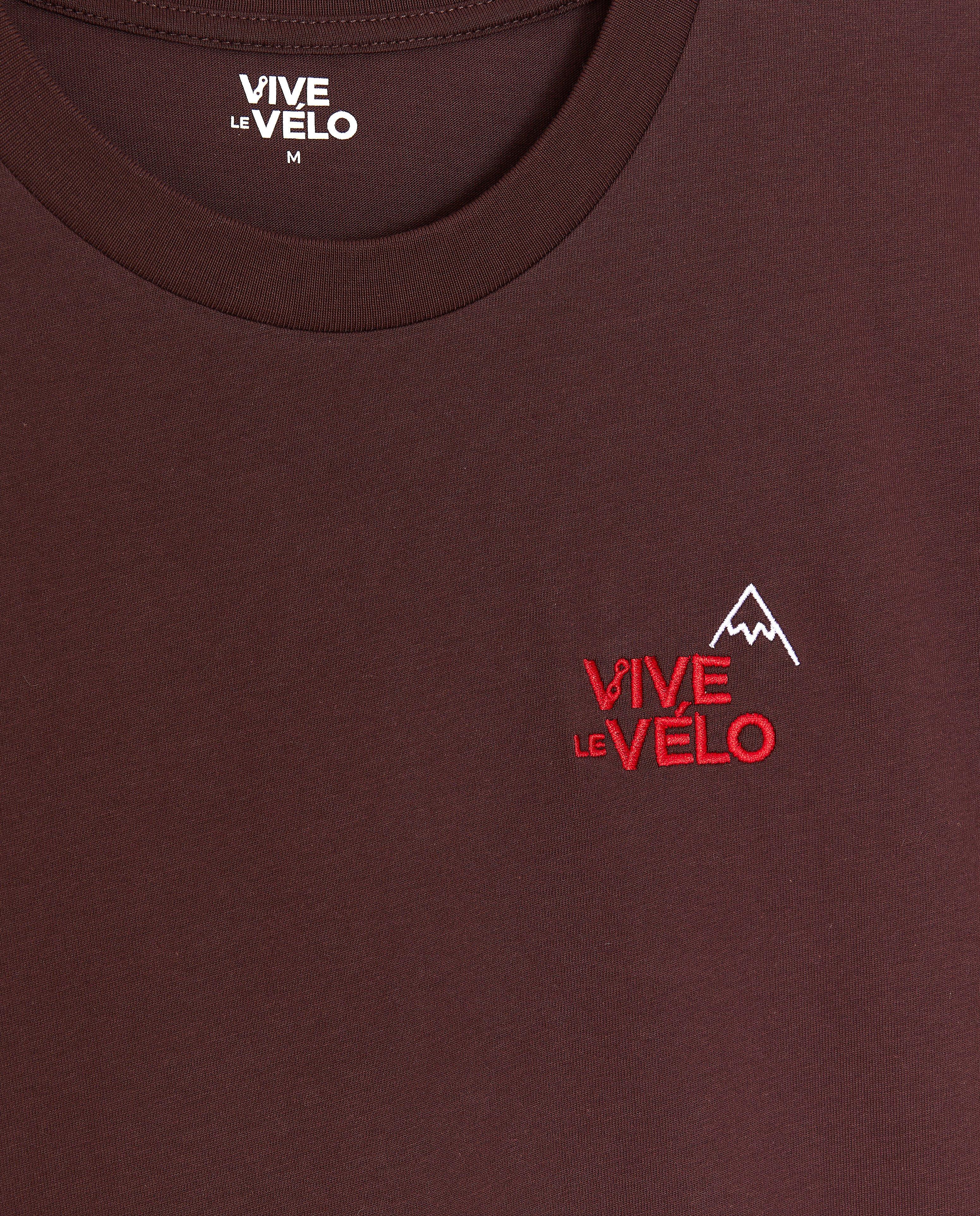 Vive le vélo T-shirt med broderad text, S-XXL mörkröd