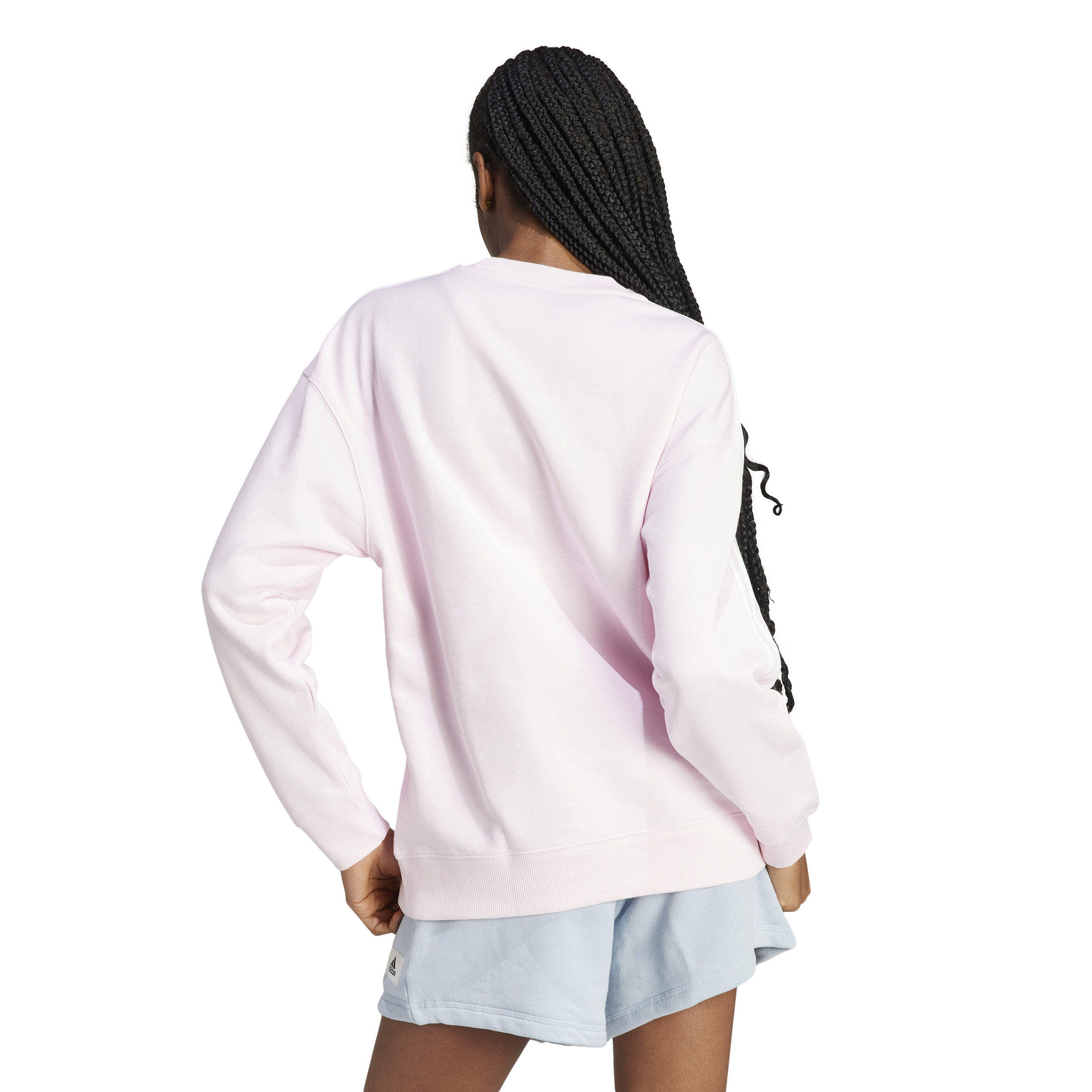 3 Stripes French Terry Sweatshirt Damen - Rosa, Weiß