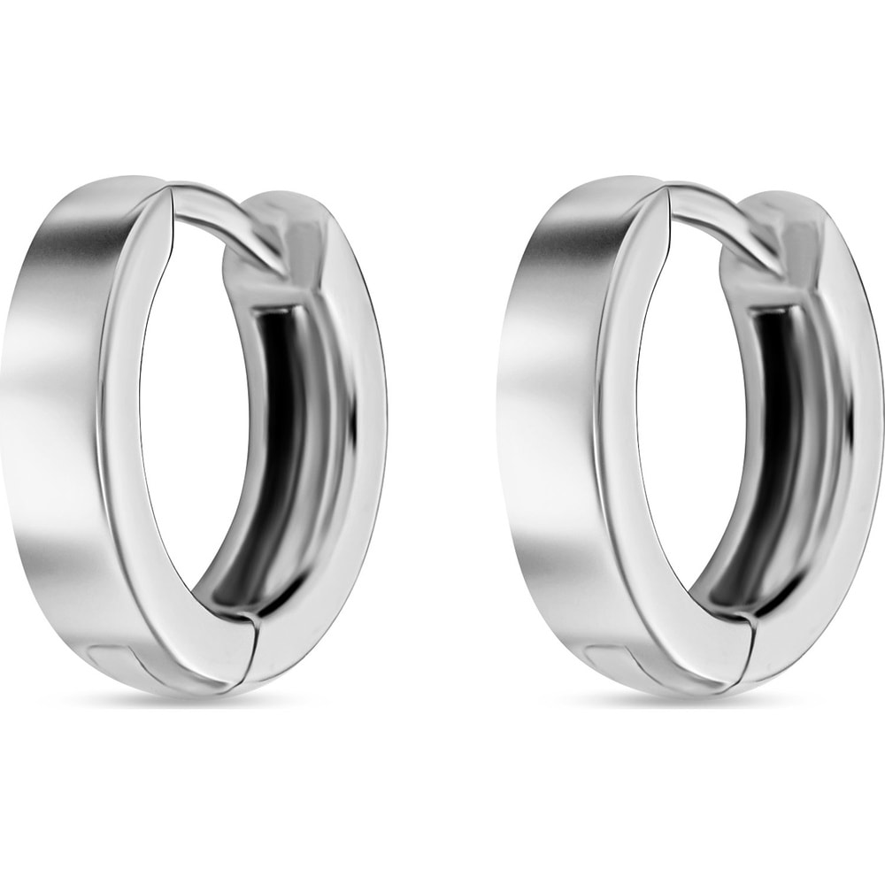 Valeria Créoles 585 Or blanc Boucles d'oreilles