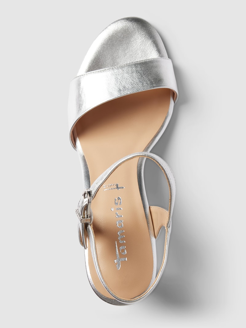 Sandaletten im Metallic-Look in silber