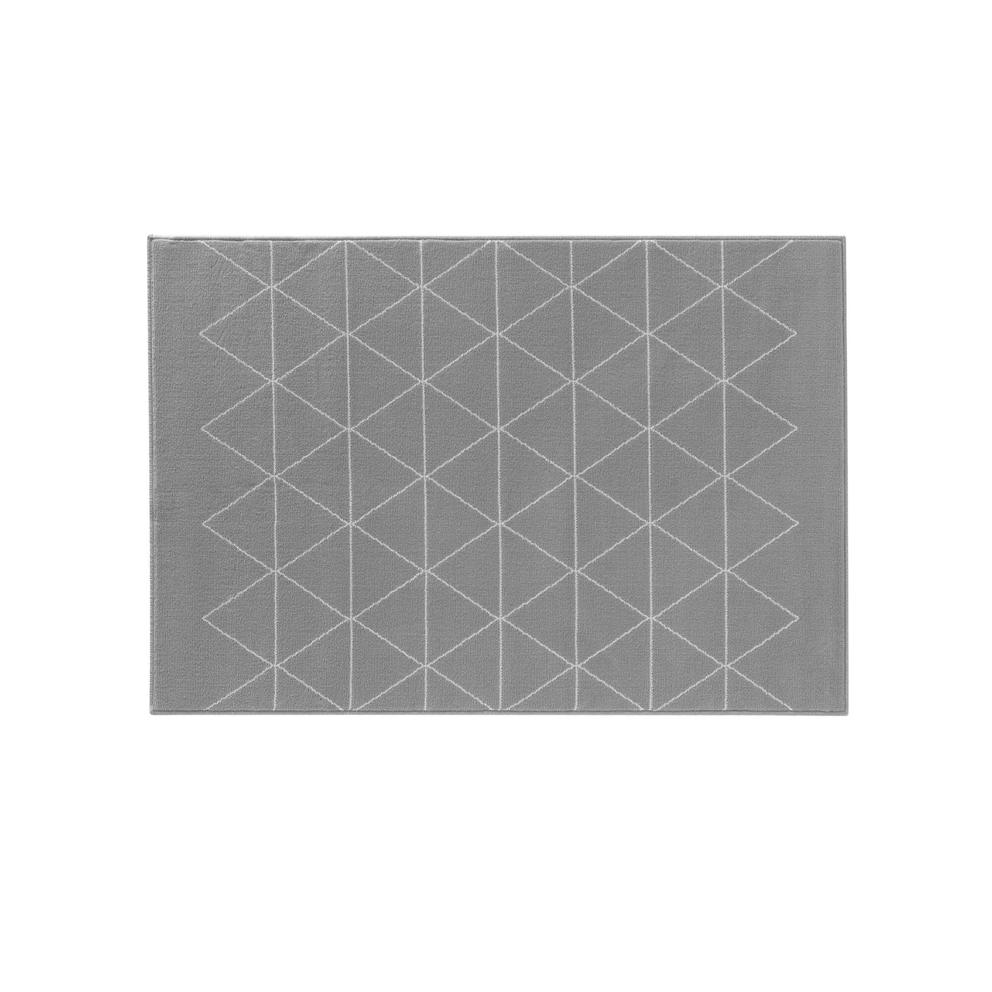 Tapis rectangulaire motif géométrique gris