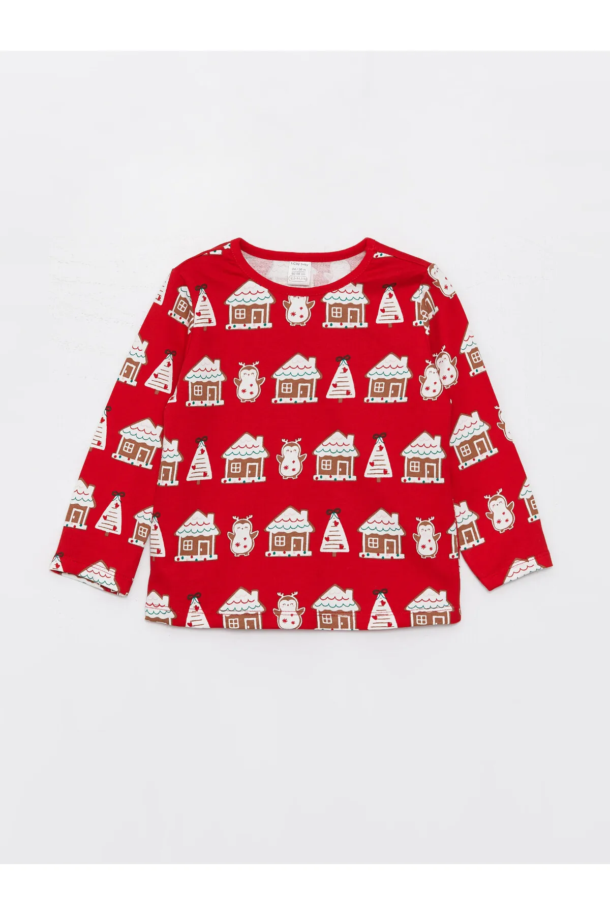 LC Waikiki  Langarm-Pyjama-Set für Babys mit Rundhalsausschnitt und Neujahrsmotiv