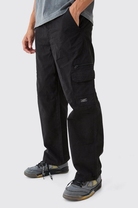 Cargo-Hose mit Reißverschluss und Etikett