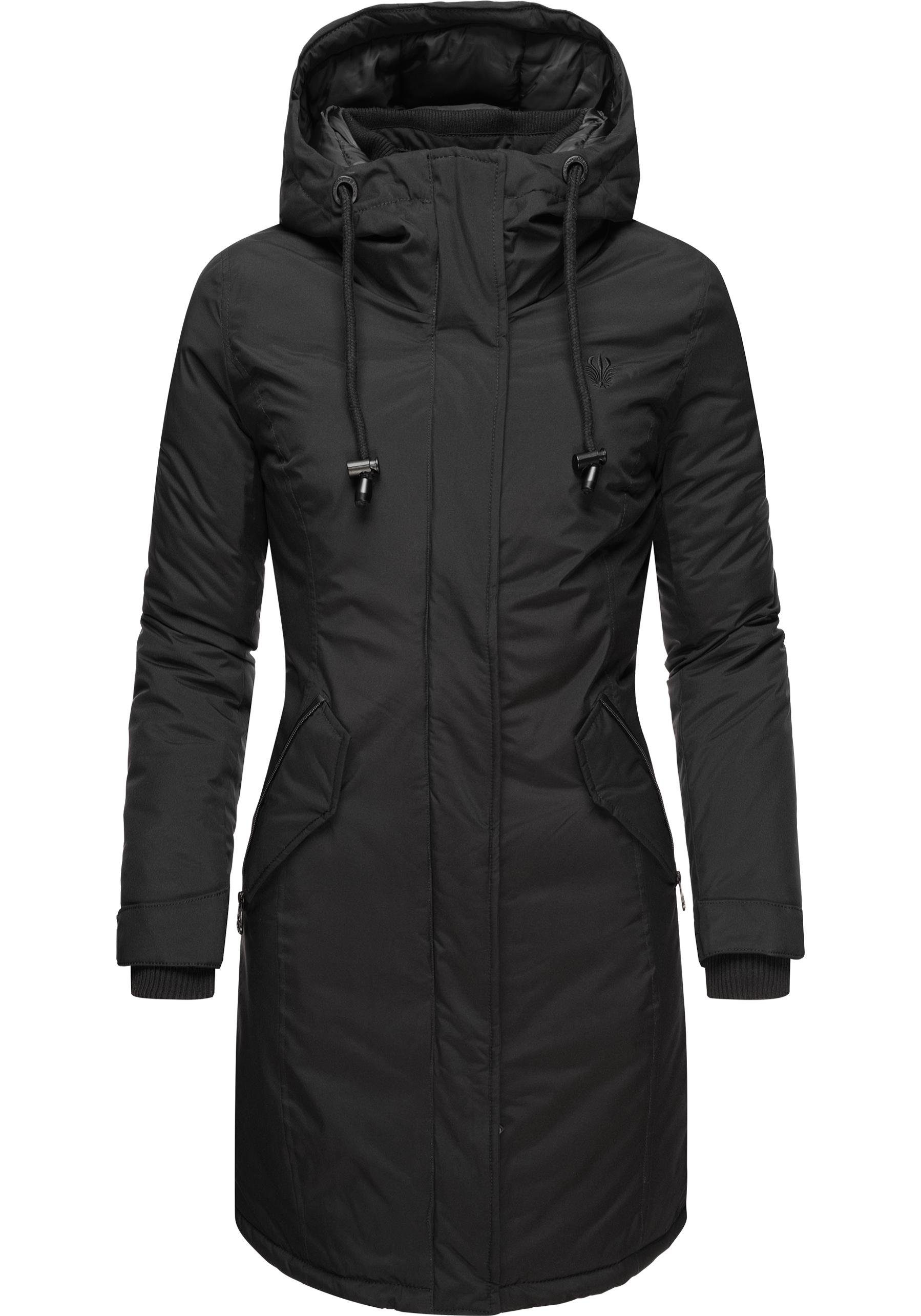 Navahoo Wintermantel Letiziaa sportlicher Winterparka mit gefütterter Kapuze