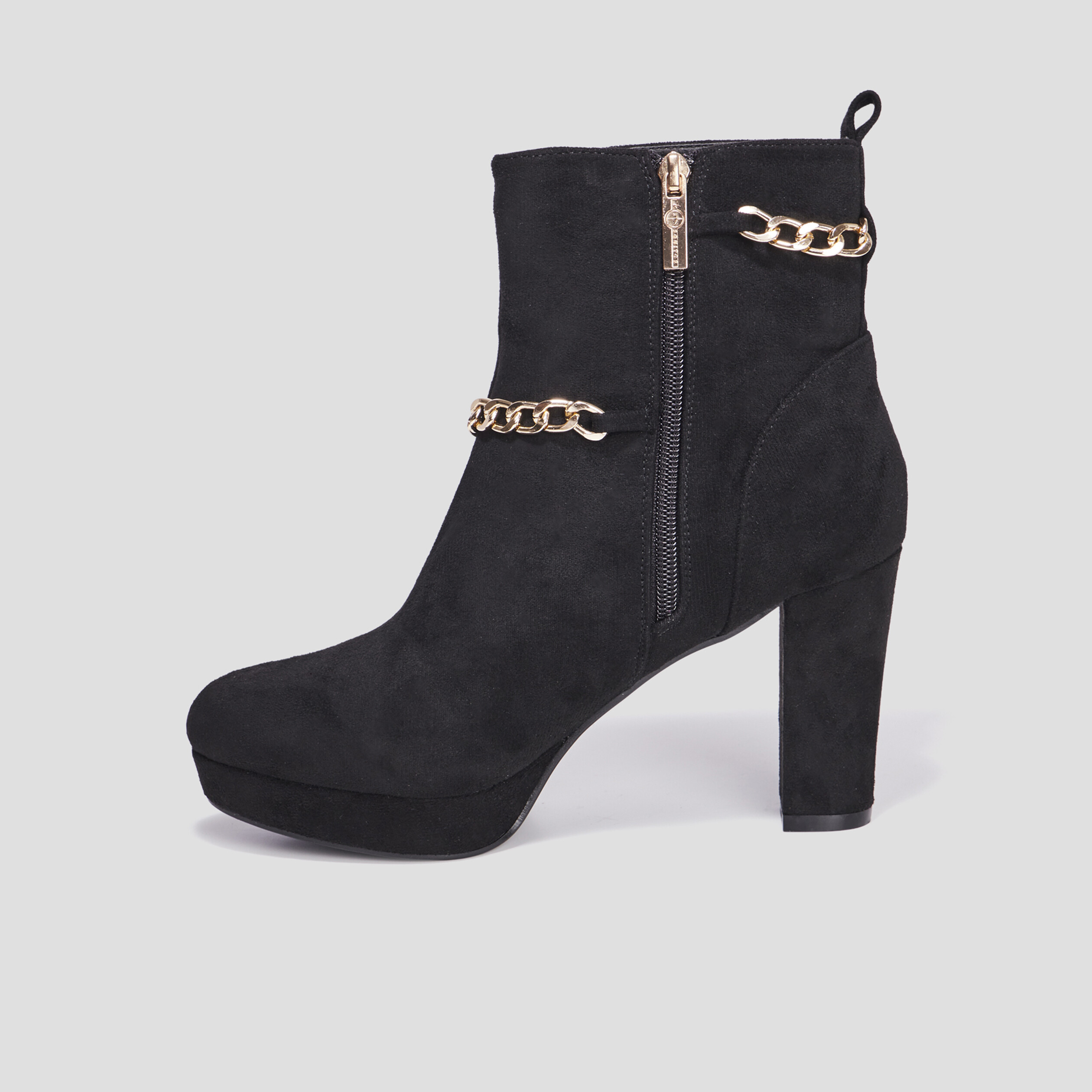 Bottines à talon avec chaînes Mosquitos noir femme | La Halle