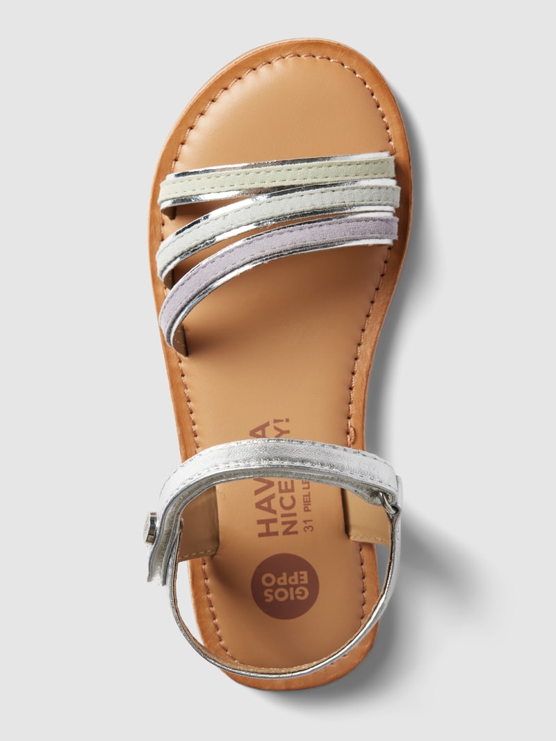 Zehentrenner mit Label-Details Modell 'ANGEJA' in silber