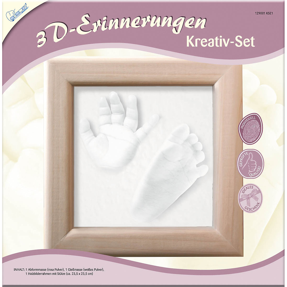 3D Erinnerungen - Gipsabdruck-Set Bilderrahmen
