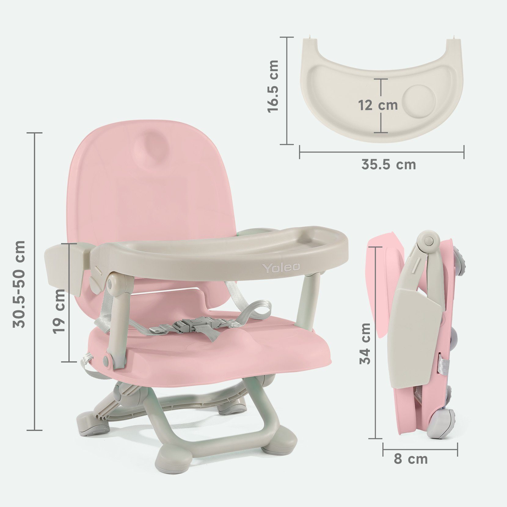 YOLEO Kindersitzerhöhung Sitzerhöhung, Booster Sitz, Tragbar Reisehochstuhl Baby 6-36 Monate, ab: 6 Monate, bis: 3 Jahre, bis: 15,00 kg