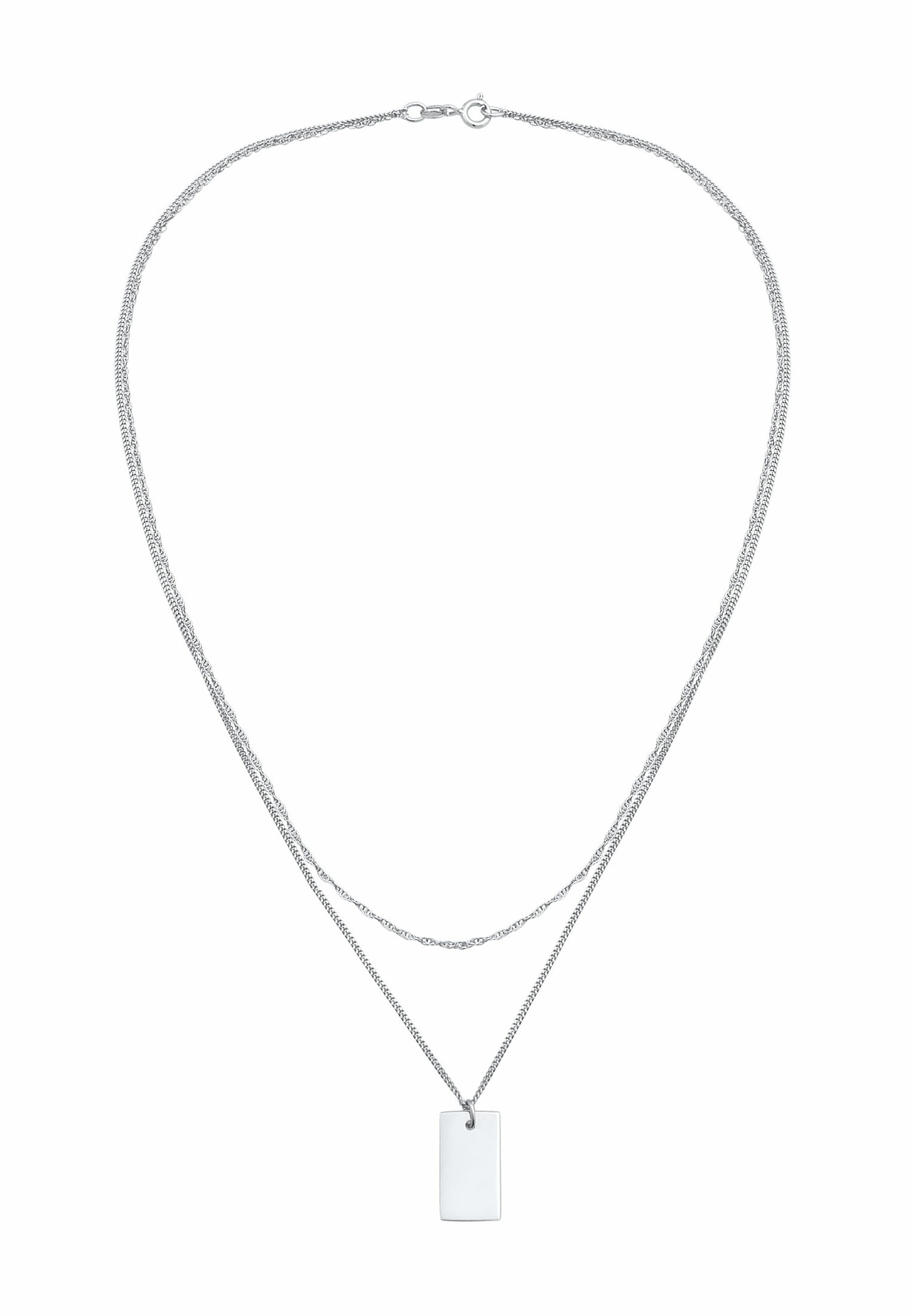 Ciondolo rettangolare attorcigliato Elli da donna, basico, minimalista, in argento sterling 925 placcato oro