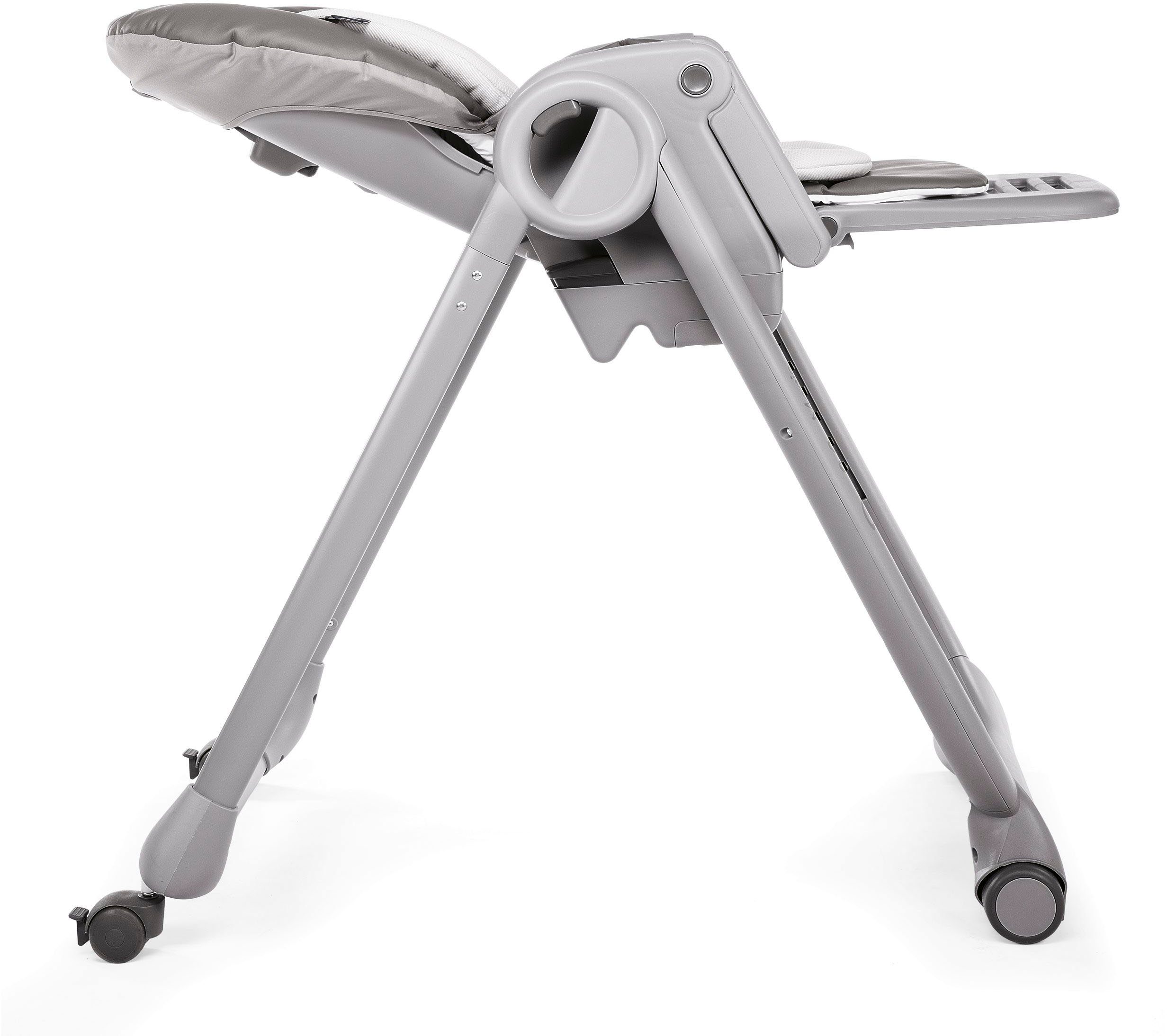 Chicco Hochstuhl Polly Magic Relax, Graphite, mit Spielbogen & Sitzverkleinerer, Made in Europe