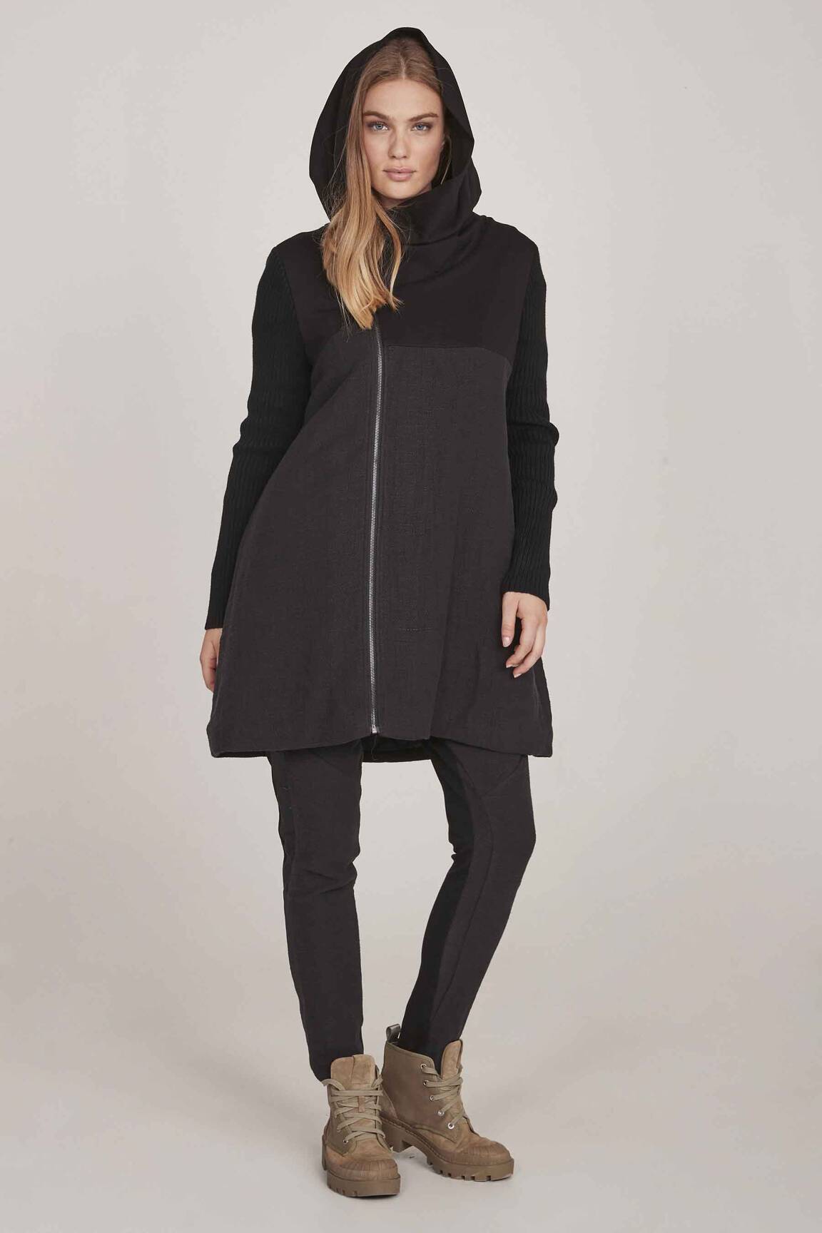 Nu Manteaux Longs Femme couleur noir