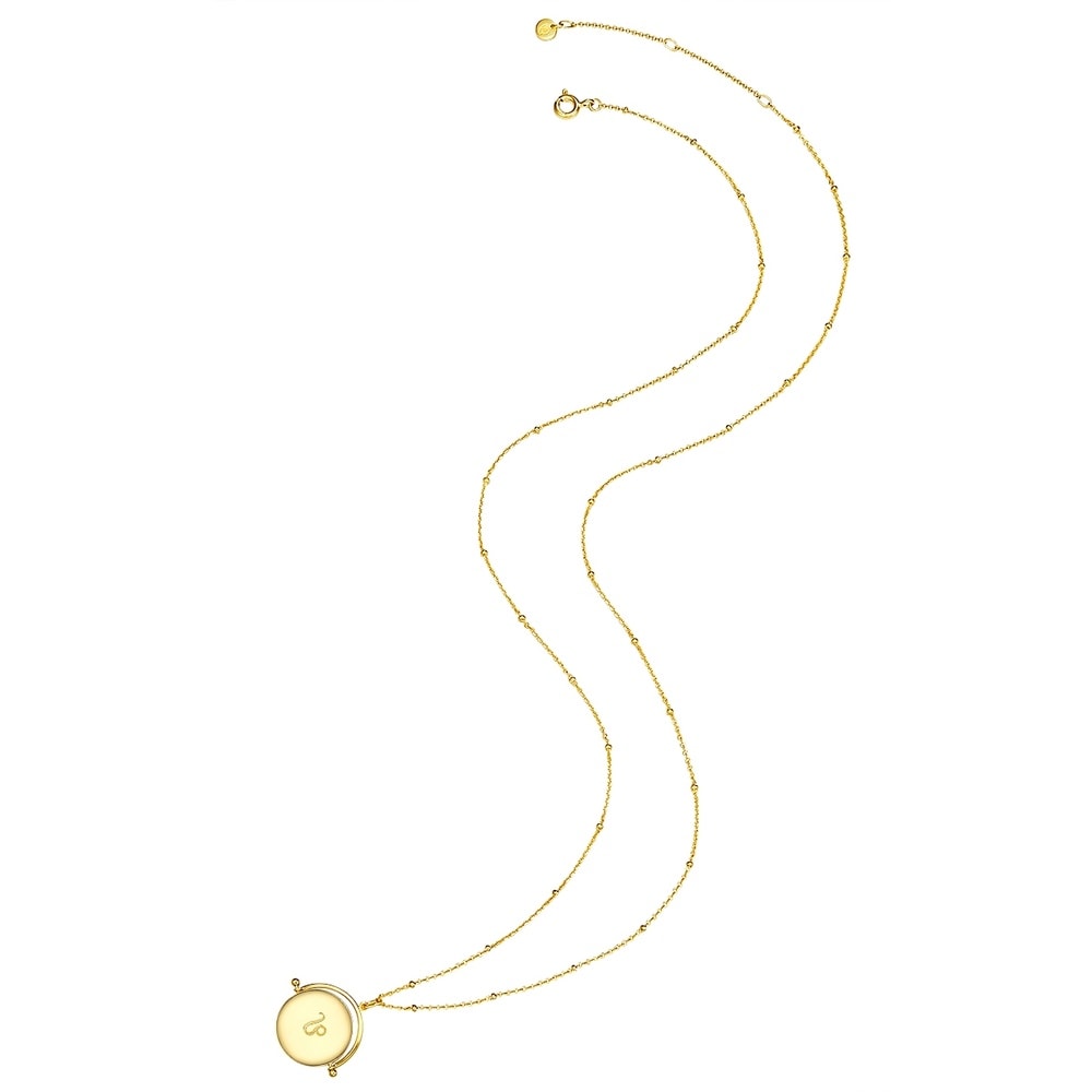 Glanzstücke München Collier en argent Zodiaque Leo Argent sterling Oxyde de zirconium (CZ) en Or jaun collier