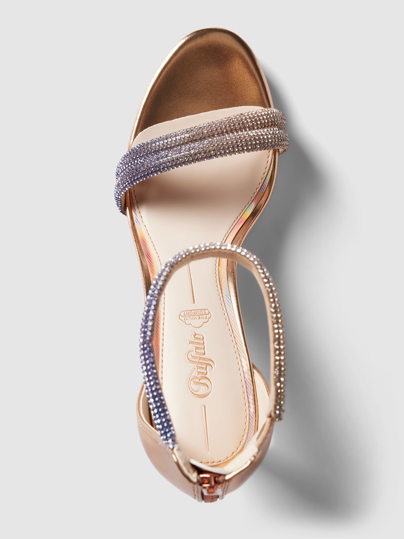 Sandalette mit Allover-Paillettenbesatz Modell 'SELMA' in kupfer