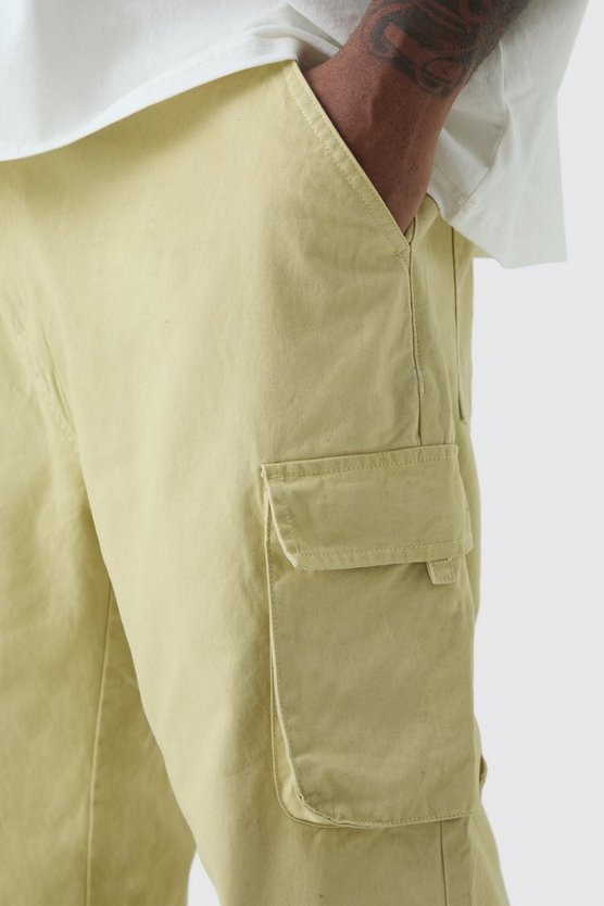 Plus Twill Cargo-Hose mit geradem Bein