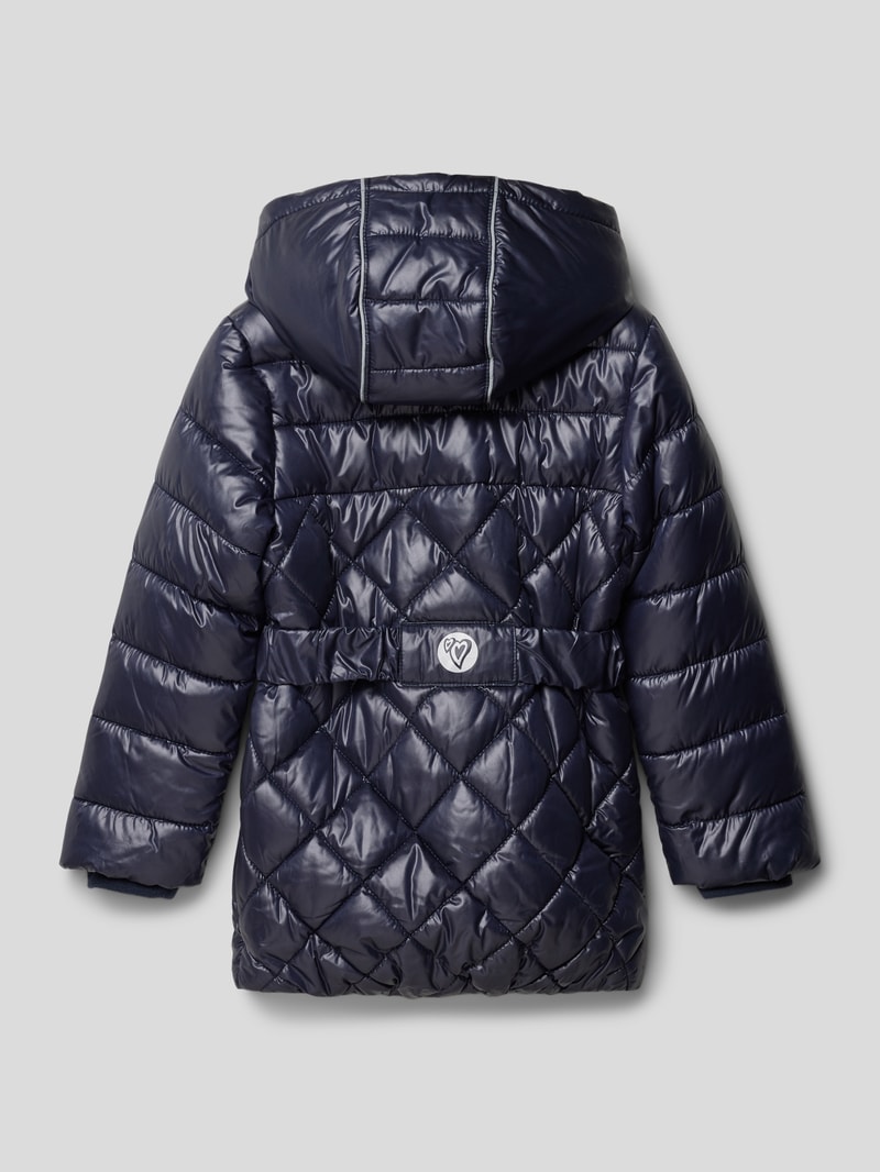 Steppjacke mit Taillengürtel in marineblau