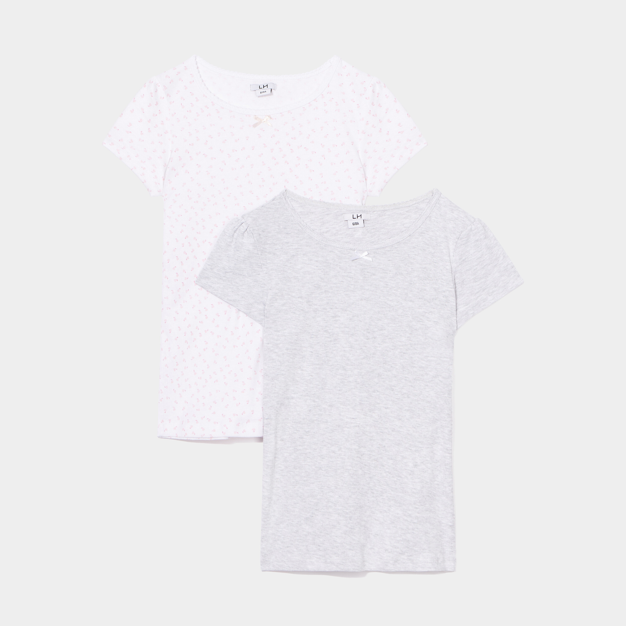 Lot 2 t-shirts gris fille | La Halle