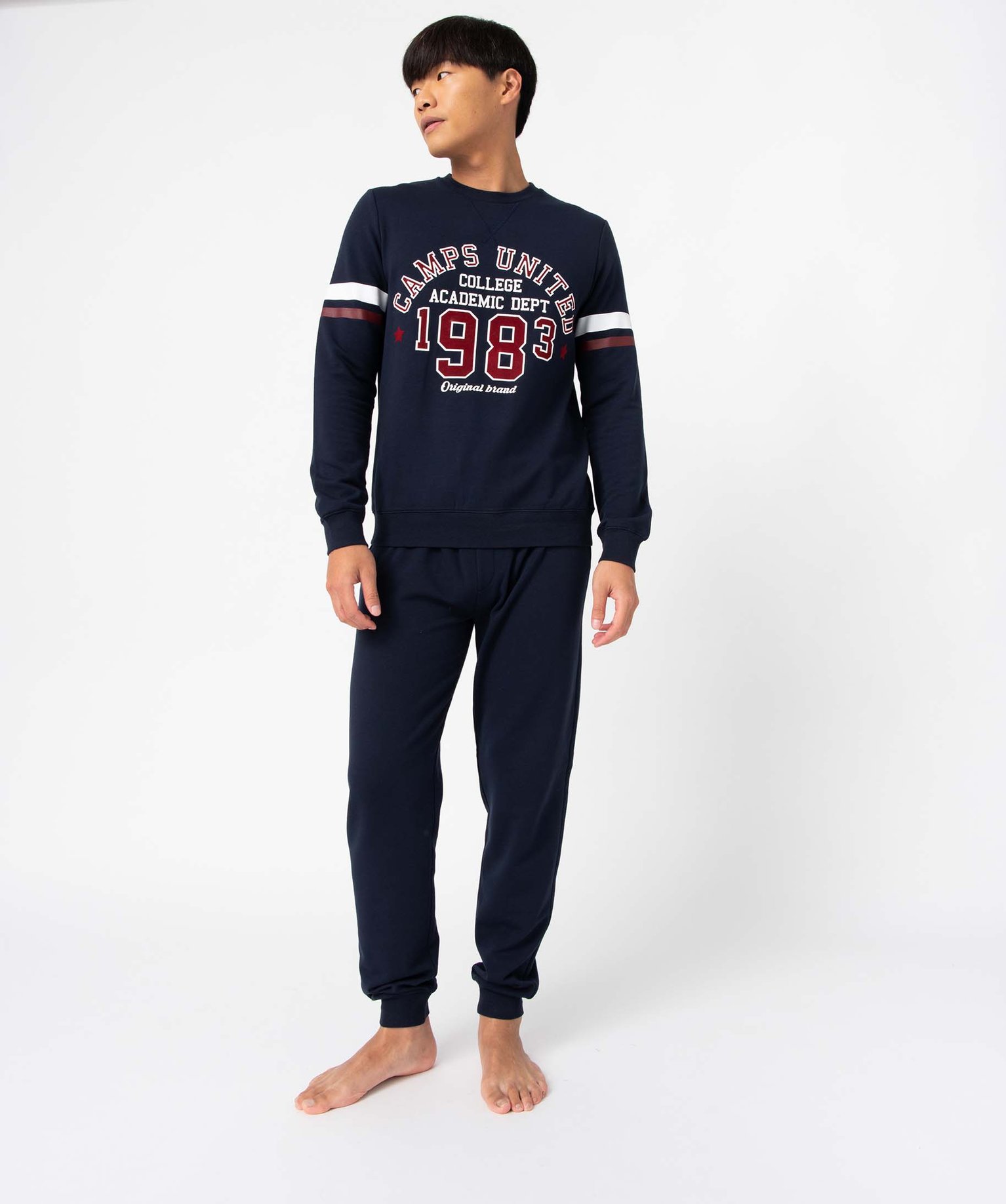 Pyjama homme en molleton - Camps United marine | GEMO