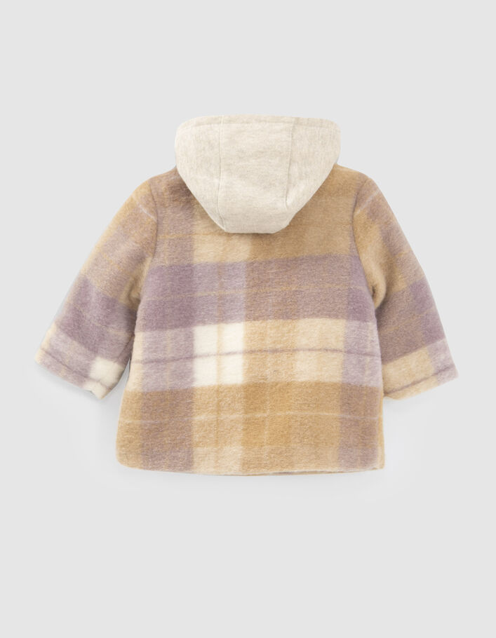 Manteau parme motif carreaux bébé fille